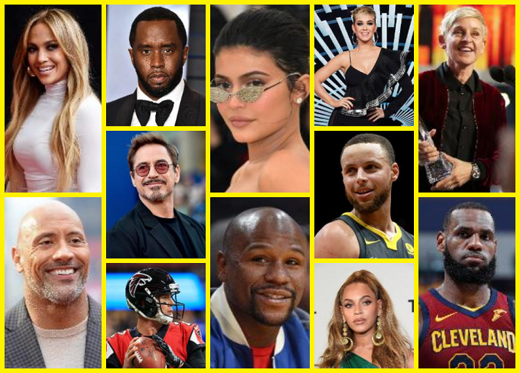 Top 62 Highest Paid Celebrities of USA 2019