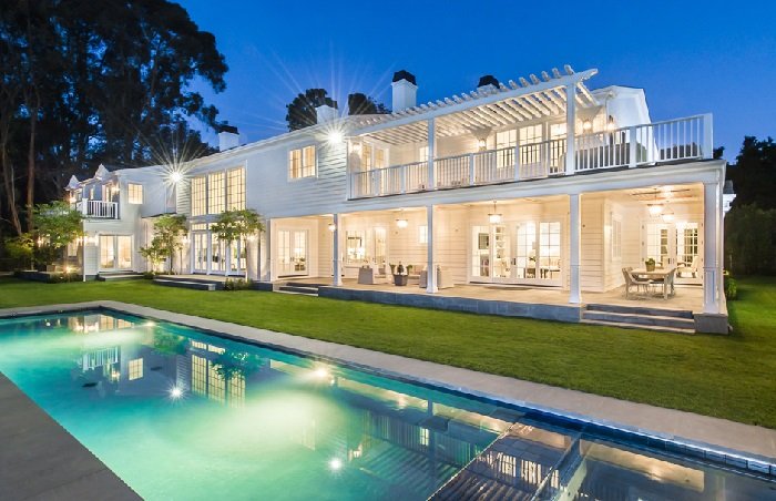 NFL player mansion surrounded by water